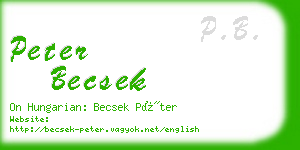 peter becsek business card